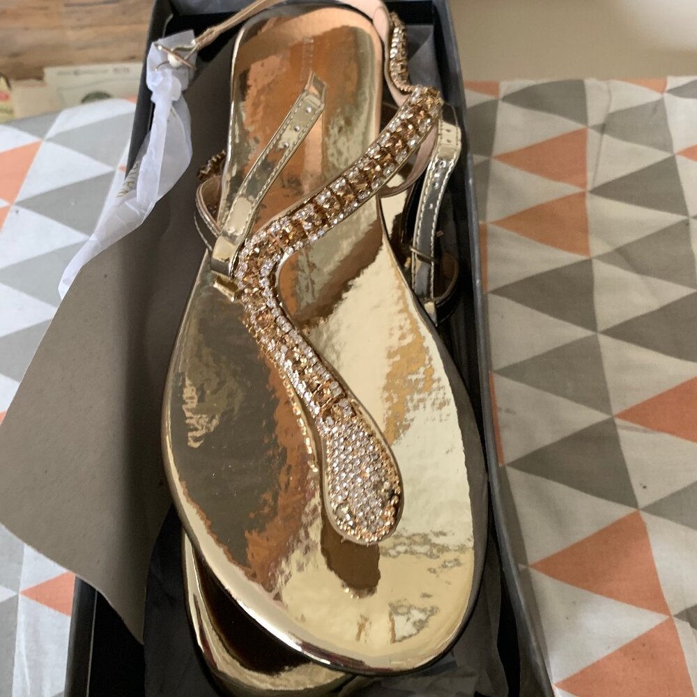Azalea Wang Gold Snake Sandals - New in Box